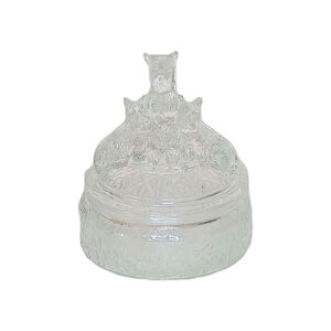 Vintage LE Smith 1930s Crystal Glass Scotty Dog Scottish Terrier Powder Trinket